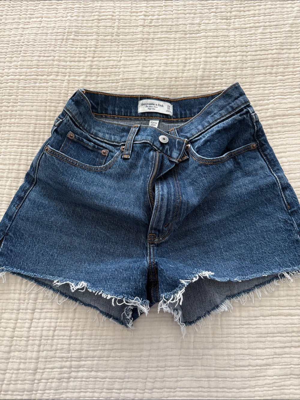 Abercrombie & Fitch Dark Blue Denim Cutoff Shorts